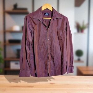 Men's Sz L J. Hampstead Maroon Color Shift Shirt